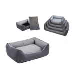 Лежак прямоугольный с подушкой №0, 45x33x15 серый